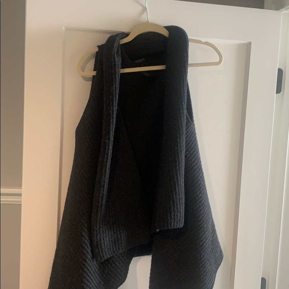 Dark grey knit sleeveless sweater